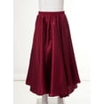 thumbnail image 3 of Eandarui Kids Girl Long Full Circle Ballroom Dance Skirt Flamenco Cha Cha Latin Dancewear Long Maxi Skirt Burgundy 150, 3 of 7