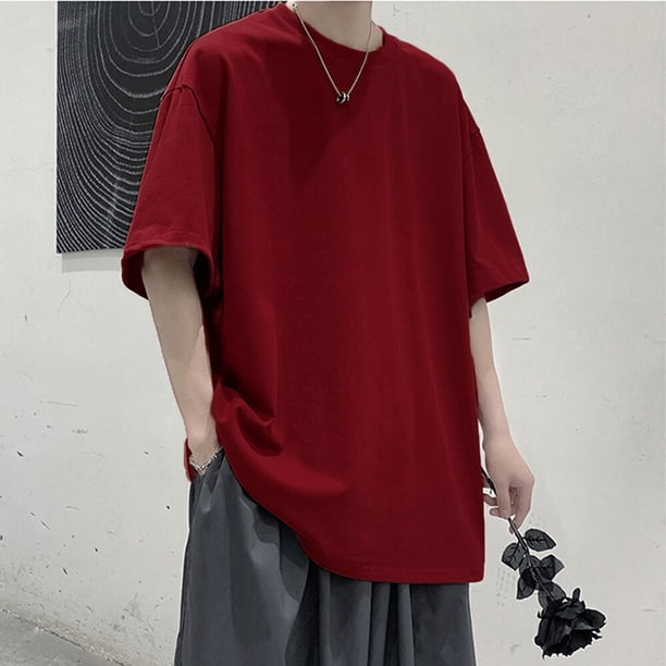 100% algodón cinco media manga hombres mujeres verano camiseta suelta de manga corta Casual camisa básica cuello redondo Color sólido de gran tamaño Tan Jianjun unisex