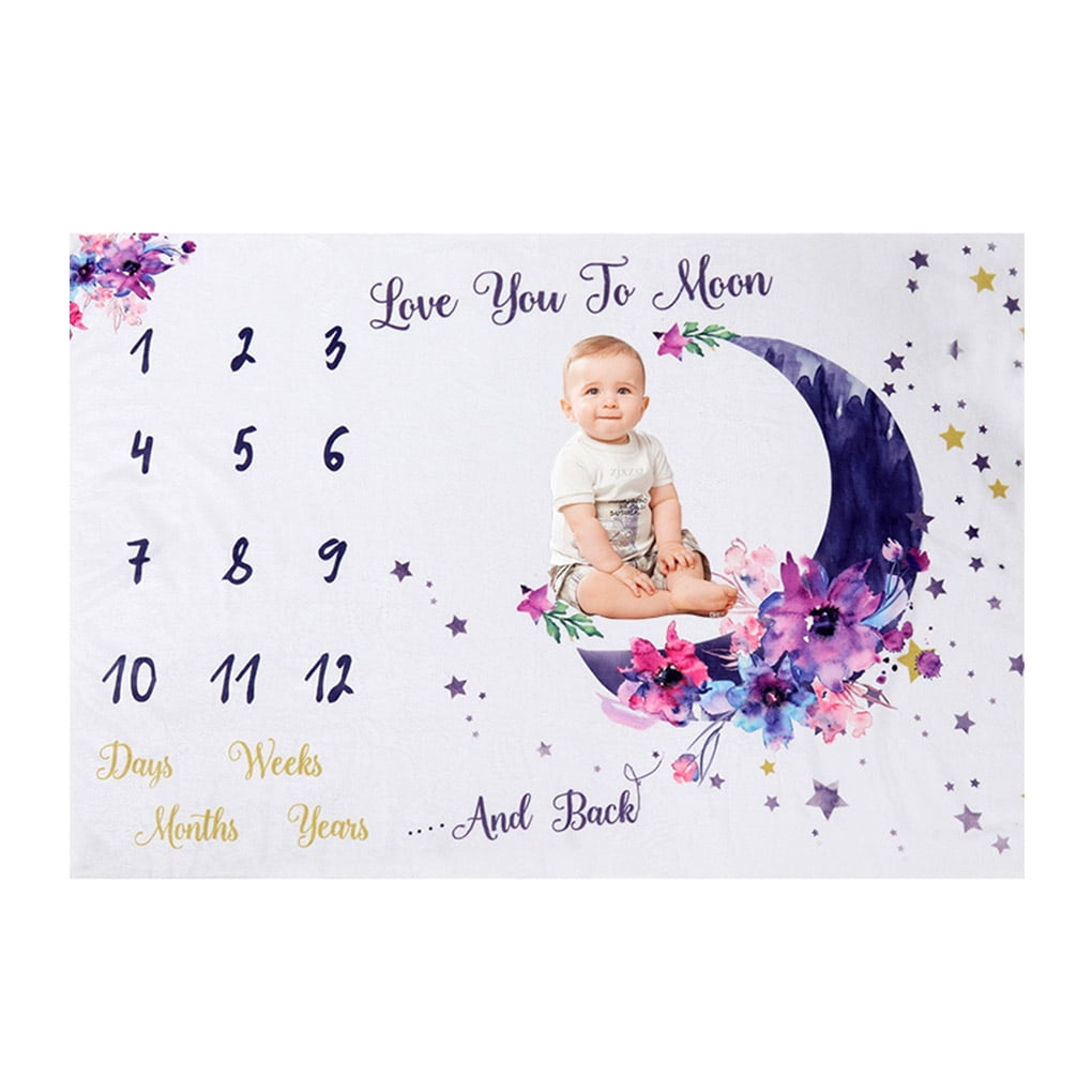 TureClos Baby Monthly Milestone Blanket Boy Girl Photo Growth Flannel