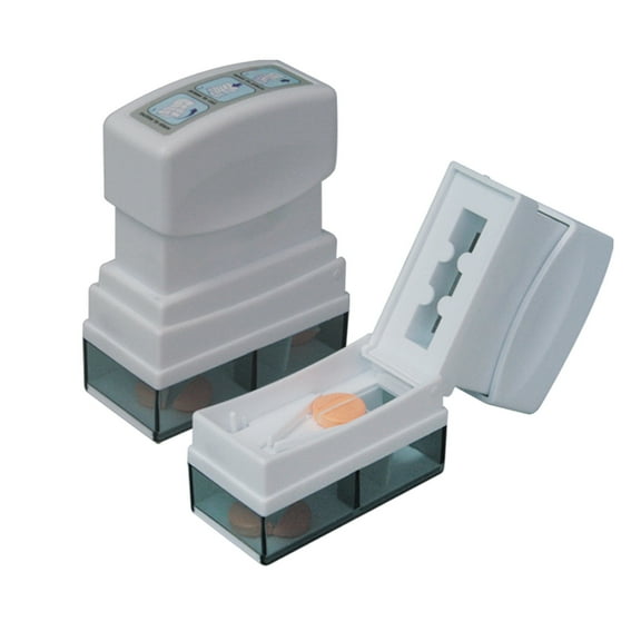 Small Pill Cutter, Pill Splitter Pill Cutter for Small or Large Pills, Cuts Vitamins Tablets, Portable Pretty Pill Crusher for Purse Pocket (Pill Cutter, White)