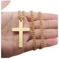 thumbnail image 3 of Cruz colgante CrossSmoo04 5Pzas Oro Collar Cruz Lisa Dije 2.8x4.9cm Metal., 3 of 4