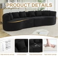 thumbnail image 5 of Timbernest 111.5" Curved Sectional Sofa, Oversized Boneless Cloud Couch, Chenille 4-Seater Floor Sofa for Playing Living Room, Black, 5 of 15