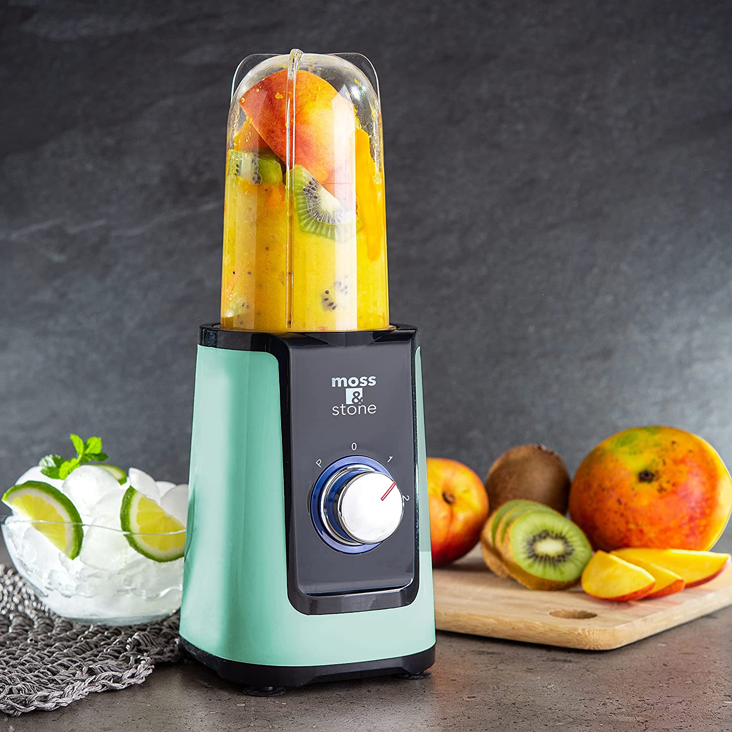 Moss & Stone 2 in 1 Personal Blender with Additional Blender Cup, Mini Blender, Juice Blender & Smoothie Maker (Spray Pearl Green)