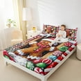 thumbnail image 4 of Manfei Christmas Gingerbread Man Twin Sheet Sets,Candy Cane Twin Fitted Sheet,Colorful Xmas Ball Flat Sheet For Teens,Super Cozy Room Decor,3-Piece, 4 of 7