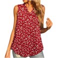 thumbnail image 1 of Camiseta sin mangas con cuello en V y estampado informal para mujer a la moda Fridja  qr5242, 1 of 8