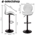 thumbnail image 2 of Set De 4 Bancos De Cocina Mostrador Barra Silla Taburete Comedor Respaldo Alto Altura Regulable y Función Giratoria 360° (4 Piezas Blanco), 2 of 9