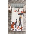 thumbnail image 3 of Ambesonne Colorful Quilted Bedspread Set 2 Pcs, Girl with Dogs in Rain, Twin Size, Multicolor, 3 of 3