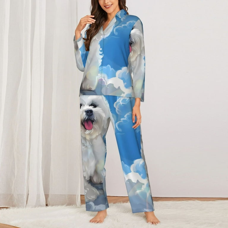2 Piece Bichon Long Pj Set - Holiday 2 Piece Bichon Long Pj Set - Holiday