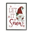 thumbnail image 2 of Let It Snow Winter Sentiment Red Snowflakes Gnome Inspirational Graphic Art Framed Art Print Wall Art, 2 of 5