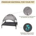 31" Elevated Outdoor Dog Bed with Canopy, Cooling Raised Pet Cot with Removable Sunshade for