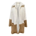 thumbnail image 4 of Fesfesfes Sexy Fashion Women Flannel Coat Patchwork Winter Lengthened Plush Long Sleeve Outwear Under $10, 4 of 5