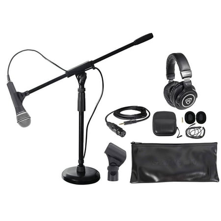 Samson Q8X PC Podcasting Podcast Microphone+Desk Stand w/Boom+Headphones