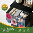 thumbnail image 5 of 4 Drawer Vertical Storage Dresser Cherry Blossom with Wood Top Fabric Pull Drawers, 5 of 8