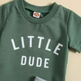 thumbnail image 4 of Kedxroy Toddler Baby Boy Summer Clothes Tractor Letter Short Sleeve T-Shirt Tops Pockets Casual Shorts Set 2-Piece Outfits for Boys（Dark Green,2-3 Y）, 4 of 8