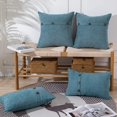 thumbnail image 2 of Blue Green Pillow Covers 16x16 Inch with Triple Buttons Set of 2 Chenille Rustic Farmhouse Decorative Throw Pillow Covers Square Cushion Case for Home Sofa Couch Decoration, 2 of 7