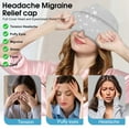 thumbnail image 4 of Headache Migraine Relief Cap,Gel Hot Cold Therapy Migraine Relief Cap,Comfortable & Strechable Ice Pack Eye Mask for Puffy Eyes, Tension, Sinus & Stress Relief,Grey, 4 of 16