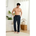 thumbnail image 3 of Vulcanodon Mens Pajama Pants, Soft Lounge Pant with Pockets Lightweight Sleep Pj Bottoms,(Navy,L), 3 of 5