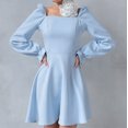 thumbnail image 2 of Square Neck Puff Sleeve High Waist A Pendulum Dress 2024 Spring/Summer, 2 of 5