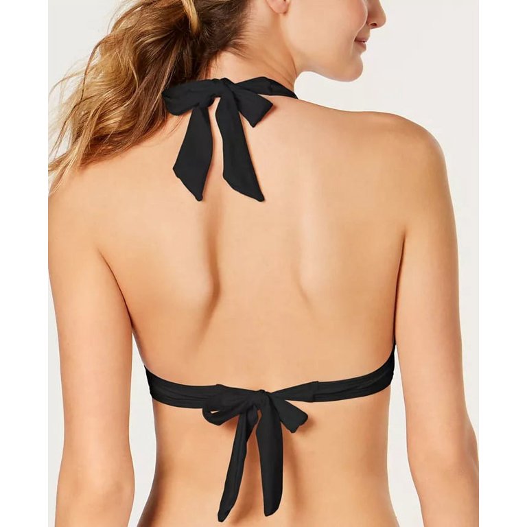 Michael Kors Soft Logo-Ring Halter Bathing Suit Swim Top