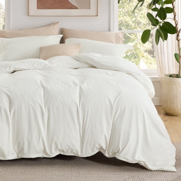 Juego de cama Bedsure King, funda de edredón con sábana bajera ajustable, 4 piezas