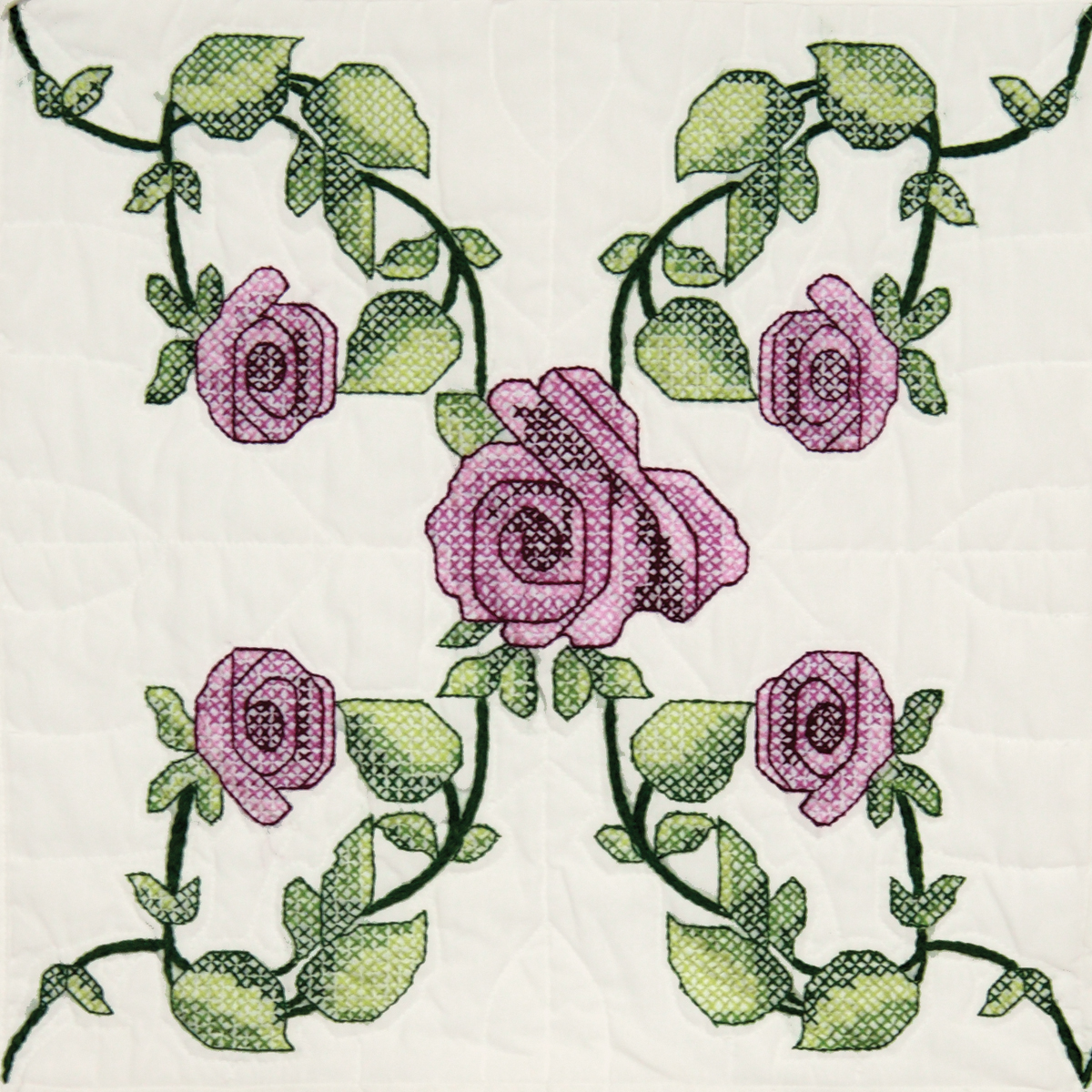 Fairway needlecraft rose vine stamped quilt blocks 18 x 18  walmart