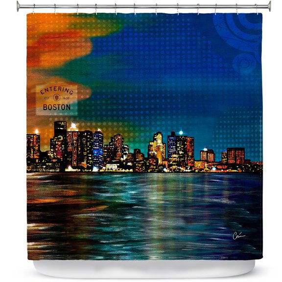 Shower Curtains 70" x 93" from DiaNoche Designs by Corina Bakke - Boston Skyline