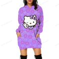 thumbnail image 3 of Sudadera con capucha para mujer, con estampado de HELLO KITTY, sudadera con capucha de manga larga de marca, sudaderas casuales elegantes y lindas para mujer, sudaderas con capucha, vestido de otoño, 3 of 5