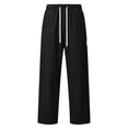 thumbnail image 5 of Ceisia Men's Casual Cotton Drawstring Pants with Loose Fit Black L Gifts for Father, 5 of 8