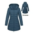 thumbnail image 4 of RYRJJ Women's Long Reversible Puffer Jackets Full Zip Winter Outerwear Quilted Padded JacketHooded Warm Snow Coats with Pockets(Navy,XXL), 4 of 8