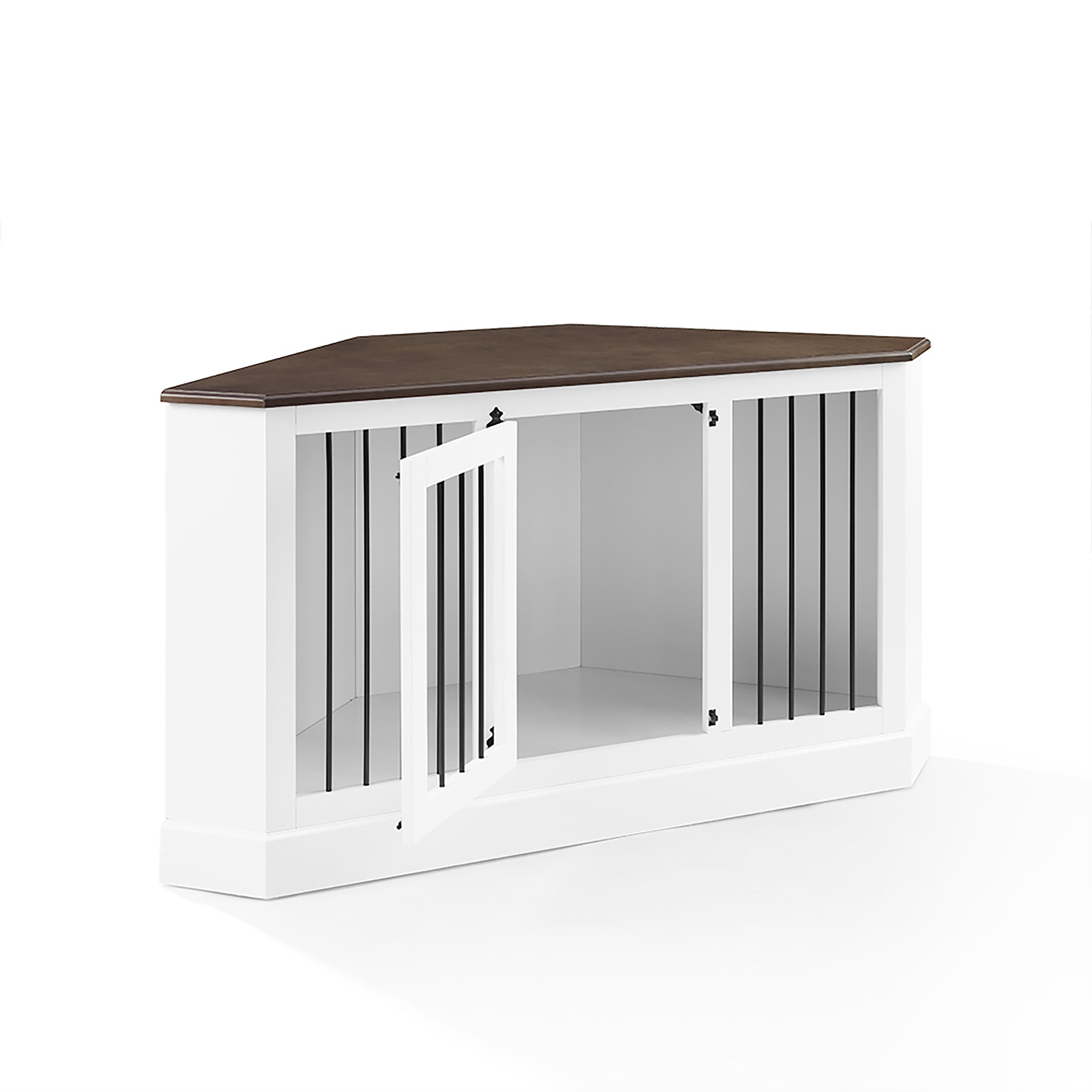 Crosley Furniture Winslow Corner Dog Crate Credenza Kennel for