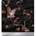 thumbnail image 2 of Soimoi Black Cotton Duck Fabric Dry Leaves & American Goldfinch Bird Print Fabric by Yard 44 Inch Wide, 2 of 3