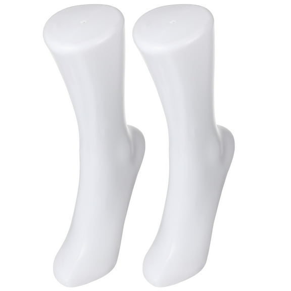2pcs White PP Material Foot Sock Mannequin for Party Use Woman Sock Display Model Feet 6.3 Inches