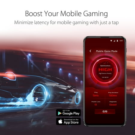 ASUS - Dual Band WiFi 6 Gaming Router, 802.11ax, Mobile Game Mode, Free Internet Security, Mesh WiFi support - Black