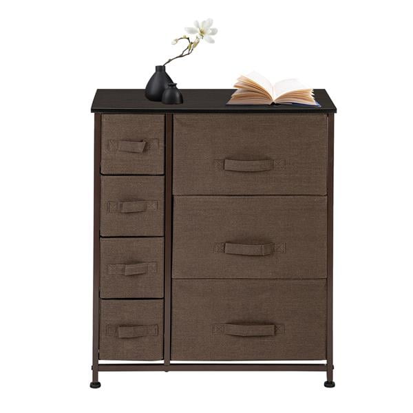 7 Drawer Fabric Dresser Storage Tower, Dresser Chest with Wood Top and –  Pipi shell