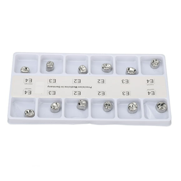 Metal  Teeth Crown, Restore Chewing Function 12pcs Temporary Child  Teeth Crown Protection  For Hospital