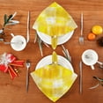 thumbnail image 4 of 20"x20" Satin Dinner Napkin Yellow and White Checkered Squares Table Napkins for Wedding Birthday Restaurant Party Tableware Decoration 4 Pack, 4 of 6