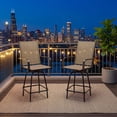 thumbnail image 6 of Homall 2-Piece Beige Bar Height Patio Stools – 360° Swivel Textilene Outdoor Chairs, Weather-Resistant Steel Frame for Balcony, Garden & Poolside, 6 of 7