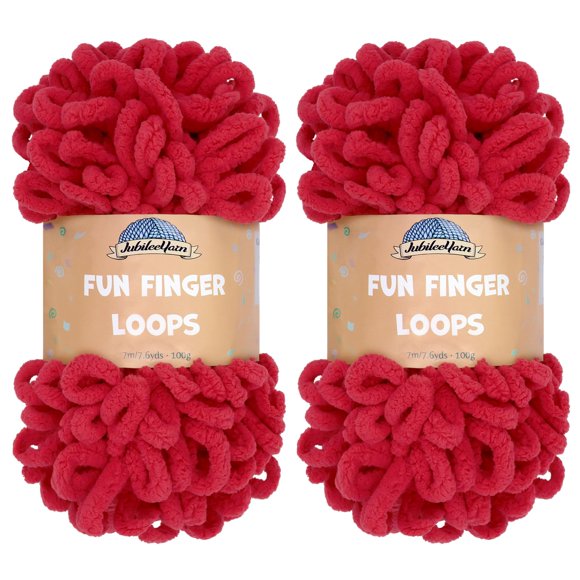Hilo Yarn JubileeYarn Fun Finger Bucles Scarlatta 100 g x 2