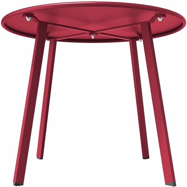 Chok Patio Side Table Outdoor, Metal Side Table Small Round Side Table Weather Resistant End Table Outdoor Table for Garden Porch Balcony Yard Lawn,Red - image 4 of 6