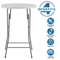 Naomi Home White Highboy Round Portable Outdoor Folding Resin Cocktail Bar Table