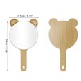 thumbnail image 2 of 1 Pc Espejo de Mano Grande de Panda de Caricatura para Salón de Belleza Vacaciones Color Madera Espejo de Madera Plateado, 2 of 3