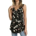 thumbnail image 2 of Women Summer Tank Tops Sleeveless Loose Fit Henley Button Down to Wear with Leggings Casual Pleated Blouse Color XL, 2 of 7