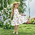 thumbnail image 2 of FamilyThread Girls Casual Fresh Style Sleeveless Boho Dresses Spaghetti Strap Summer Swing Twirly Sundress A-Line Dress For 4-14Y, 2 of 7