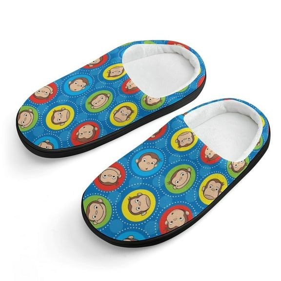 Curious George Cartoon Slippers Cute Cotton Slippers for Boys Girls Kids Favors Shoes 2025 Plush Lightweight Warm Slippers