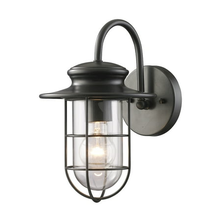 Elk Home 7-Inch Wide Outdoor Portside Wall Sconce, Matte Black