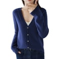 thumbnail image 1 of Lightweight Knit Cardigan Short Open Front Sweater Outerwear Casual Loose Fit Thin Fall Versatile Top, 1 of 7