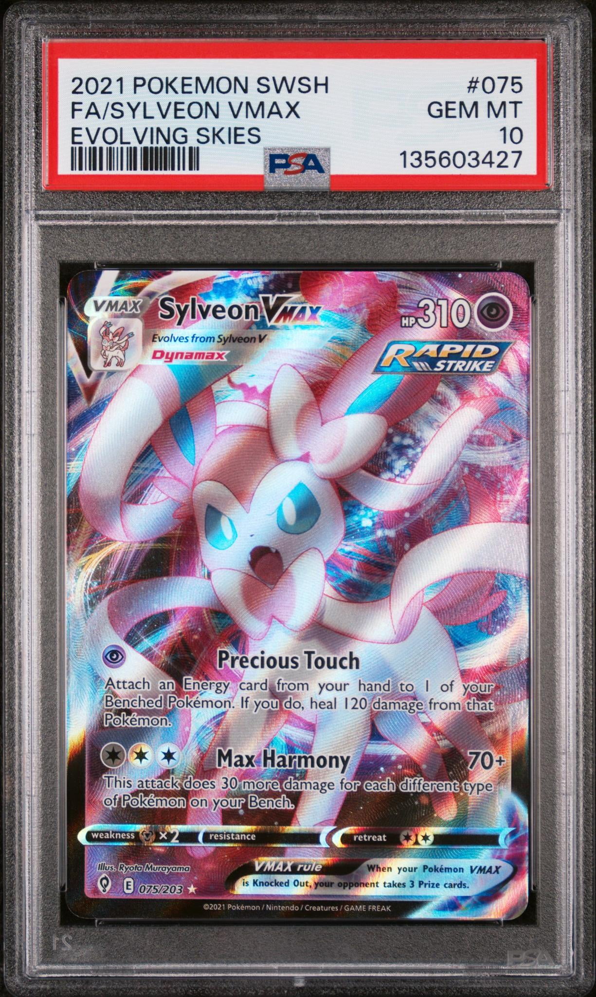 Pokemon Sword & Shield Fusion Strike Mew V Graded Card (PSA Gem