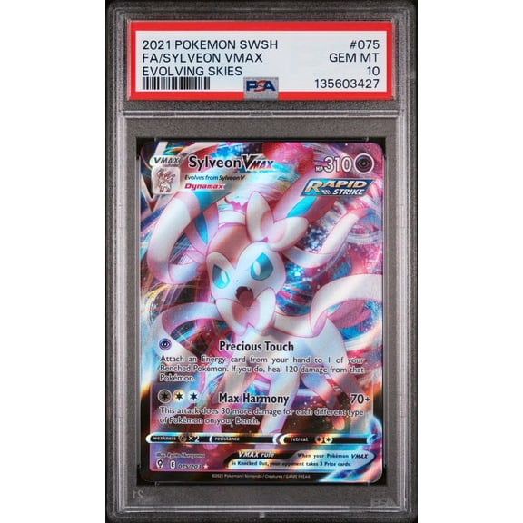 2021 Pokemon Sword and Shield Evolving Skies Sylveon Vmax #75 PSA 10