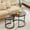 Grey Oak, variant on Nesting Coffee Table Set of 2, Round Stacking Side Tables w/Wooden Tabletop & Steel Frame, Space Saving Vintage End Tables for Living Room, Balcony, Office, Easy Assembly (Walnut)