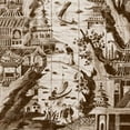 thumbnail image 2 of Unknown  26x26 Gold Ornate Wood Framed with Double Matting Museum Art Print Titled - Sepia Delft Tiles II, 2 of 4